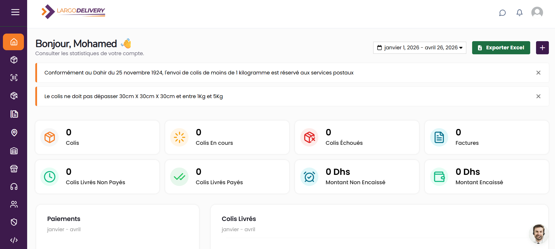 Livraison systeme tracking